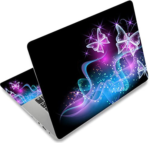 icolor Laptop Skin Sticker Decal 12 13 13.3 14 15 15.4 15.6 inch Personalized Universal Notebook Vinyl Skin Stickers Cover Art Decal Computer Protector (Black-purple)