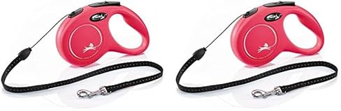 flexi New Classic S Seil 5 m rot für Hunde bis 12 kg (Packung mit 2)