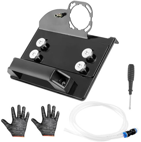 Supporto per Smerigliatrice Angolare per Smussare le Piastrelle a 45°, Accessori per Smerigliatrice Angolare, Supporto di Taglio Speciale con Tubo, Cacciavite e Guanti (Nero, Medium)