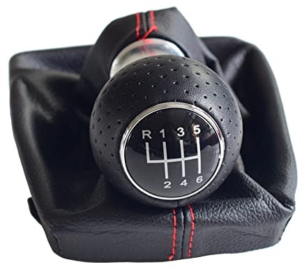 YYLUOYANG Schaltknauf Gebrauch for Audi A4 B6 B7 2000-2008 Handbuch 5 6 Geschwindigkeitsauto-Gangschaltschieber-Knopfhebelgriff Kopf mit staubdichtem Leder Schalthebel Auto(6 Speed)