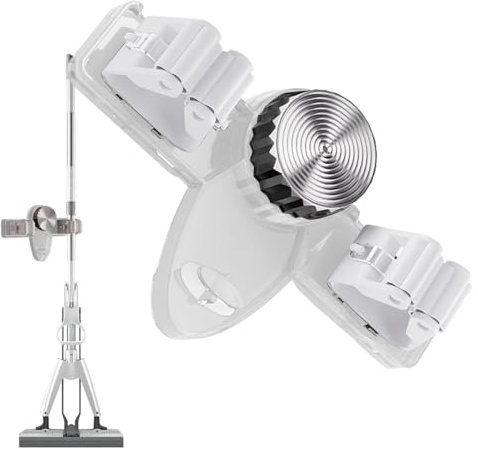 Soporte para trapeador con Ventosa - Organizador con Clip de succión, Colgador para Escoba y trapeador | Organizador para baño, Cocina, Oficina, lavandería, hogar y jardín, instalación sin perforacio