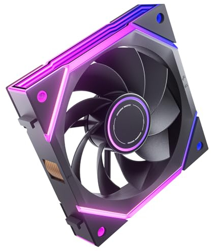 AsiaHorse NyotaUltra ARGB PC Lüfter 120MM Reverse Gehäuselüfter, RGB Daisy Chain PC Lüfter [Infinity Mirror] [HDB] 58.5 CFM/2000 RPM/2.07MMH2O 4 Pin PWN & 5V 3Pin ARGB für Asus Aura GIGABYTE MSI