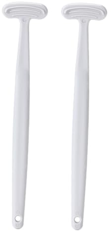 OATIPHO Raschietto per Lingua 2 Pezzi in Plastico Bianco per Pulizia Lingua e Rimozione Alito Cattivo Kit Riutilizzabile per Orale Quotidiana