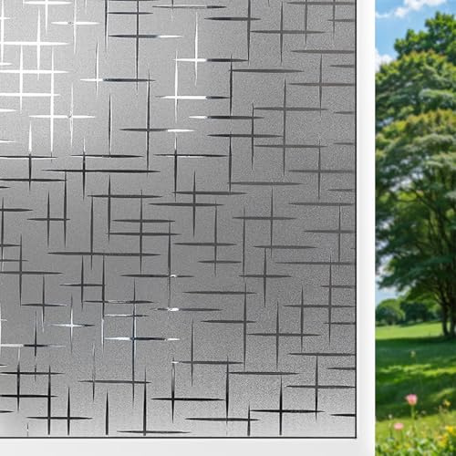 Statici Autoadesivi Pellicola Vetri Finestre 55 x 120 cm per La Privacy, Autoadesiva, Opaca Pellicola Adesiva per Vetri per Ufficio Bagno Camera, Doji