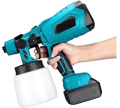 Cordless Airbrush Set 1000ML Electric Spray Gun for Auto & Furniture Painting Steel Coating 3 Nozzles Battery Compatible Professional Paint Sprayer.