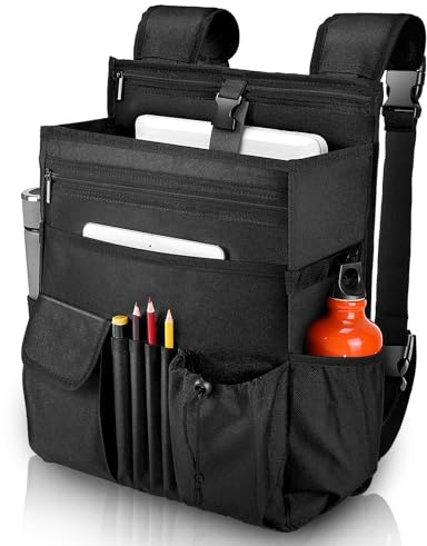 HOMIEE Autositz Organizer Vordersitz 3in1 Beifahrersitz Rucksack Rücksitz-hängenden Aktentasche Herren mit Separater Tasche für 15,6 Zoll Laptoptasche, Rücksitz Organizer Kinder