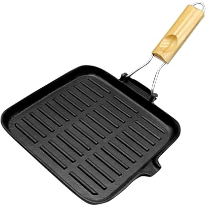 Genérico Sartén De Hierro Fundido - Plancha Antiadherente,Sartén De Hierro Colado Resistente Alta Temperatura Para Cocina Camping Exterior Parrilla Hornillo
