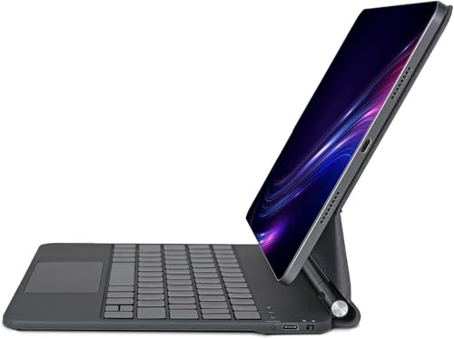 Seagtigau Französisches AZERTY-Layout Magic Keyboard Case für iPad Pro 12,9 Zoll (3., 4., 5., 6. Gen) & Air 13 (M3/M2), Trackpad, 7-farbig beleuchtet, Ultradünn