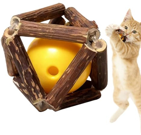 Générique Kauspielzeug für Katzen | beruhigend, interaktiv, aus Naturholz | Beißspielzeug für Katzen im Innenbereich | für Hof, Garten, Wohnzimmer, Balkon, Camping, Schlafzimmer, Rassen, kleine