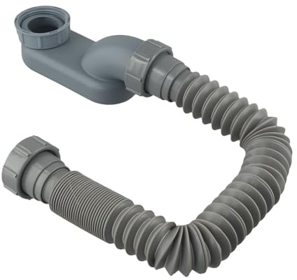 CashMuch Abs Vasca Da Bagno Doccia Tubo di Scarico Piatto P Trappola Per Vasche In Piedi E Rv, Design In Gomma Flessibile A Basso Profilo Con Acqua Sl, Ay