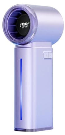 TSMORY Ventilateur brumisateur à affichage numérique 1 à 199 vitesses - Rechargeable - Ventilateur de personnalité pour extérieur et usage quotidien