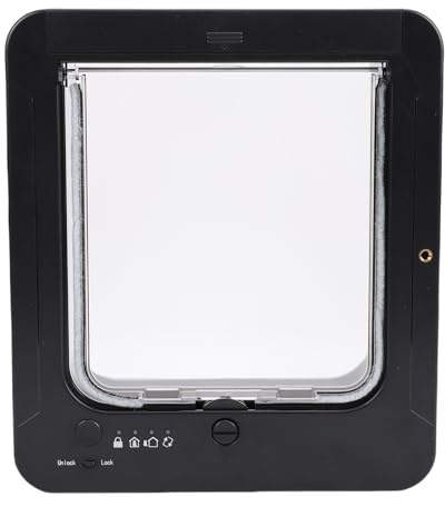 Zerodis Cat Doors Activated Electronic Flap 4 Way Locking Cat Door with Remote Control for Indoor Outdoor Use Smart Door