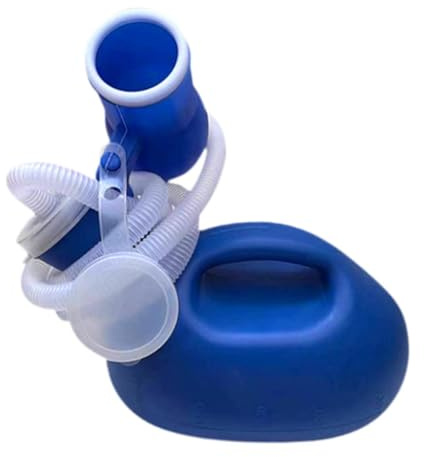 CYDZSRA Bottiglia per orinatoio maschile da 2000 ml di capacità, può misurare il volume dell'orinatoio, per viaggi, campeggio e situazioni di emergenza , Blu , Lunghezza del tubo 1.5 m