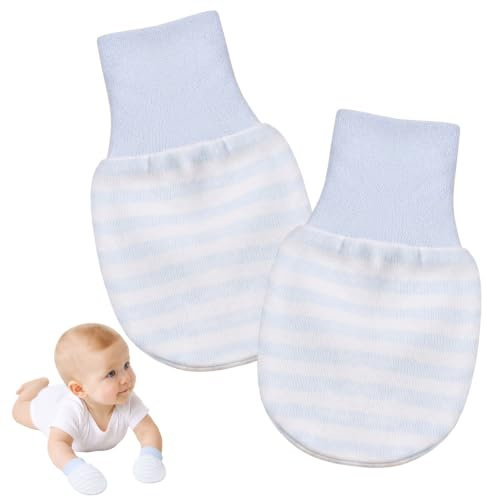 Bdfgh Baby Mittens 6-12 Months Unisex Soft White Cotton Anti Scratch Mittens No Scratch Mittens Baby Gloves for Boys & Girls