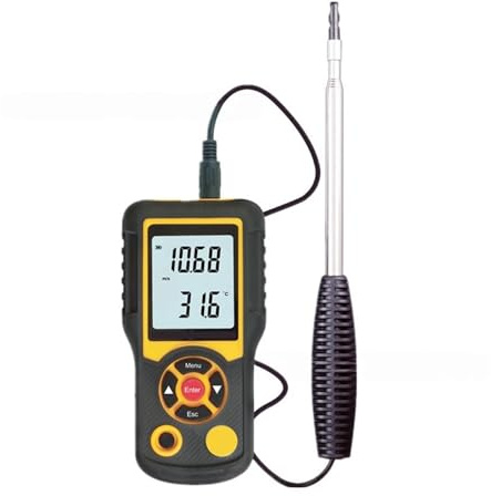 Digital Anemometer, HT-9830 1 Set Digital LCD Hot Wire Anemometer Handheld Wind Speed Gauge Meter Measure For Ventilation Ducts