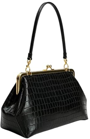 Kiss Lock Bag | PU Leather Messenger | Shoulder Bag | For Women