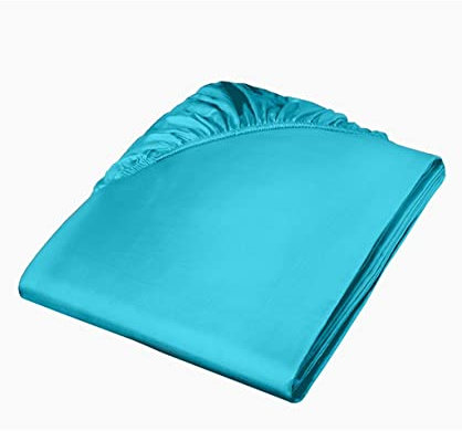 Fleuresse Colours Spannbettlaken, Uni-Mako-Satin, Petrol, 160 x 200 cm