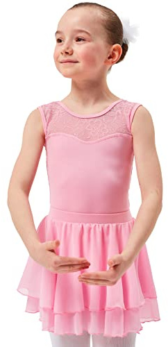 tanzmuster ® Ballettrock Mädchen - Elli - Gr. 92-170 - aus Chiffon zum Reinschlüpfen - Röckchen fürs Kinder Ballett