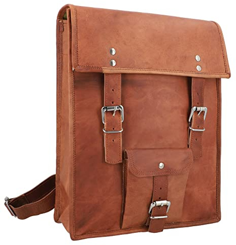 Gusti Rucksack Leder - Joe Damen und Herren Rucksack Lederrucksack Vintage Braun Leder
