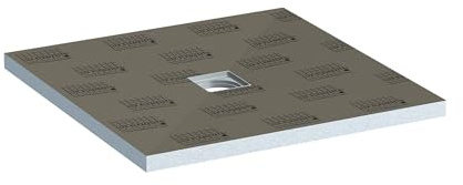 LUX ELEMENTS Receveur de douche étanche, Prêt à carreler, TUB-MQ 900 LTUBE10101, gris, 90 x 90 cm