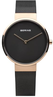 Bering Damen Quarz Uhr | Armbanduhr 31 mm Edelstahlgehäuse und Zifferblatt | Milanaisearmband | Saphierglas | 5 ATM | 14531