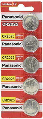 Panasonic CR2025 3 Volt Lithium Coin Battery (5 Batteries) by Panasonic