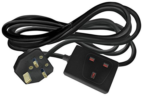 Eagle Single Gang 13 A Extension Lead - Black 2 Metre