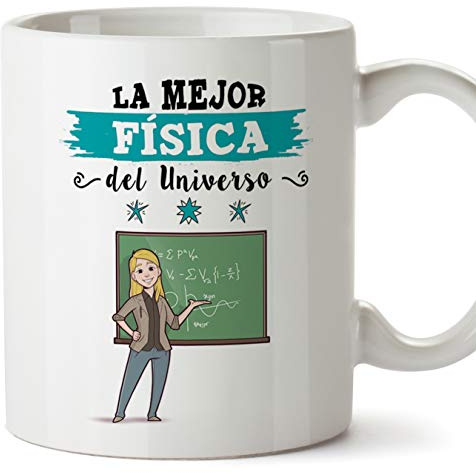 MUGFFINS Física Tazas Originales de café y Desayuno para Regalar a Trabajadores Profesionales - Esta Taza Pertenece a la Mejor Física del Universo - Cerámica 350 ml
