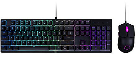 Cooler Master MS110 RGB-Tastatur & Gaming-Maus Kombination – Lineare mem-chanische Schalter, 26 Anti-Ghosting Tasten, On-Board-Steuerung, Gaming Maus mit 4 DPI-Einstellungen – US Layout, Schwarz