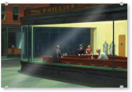 artboxONE Acrylglasbild 120x80 cm Städte Nighthawks Bild hinter Acrylglas - Bild Edward Hopper Architektur Buildings