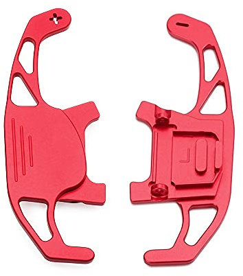 HIBEYO 2 Stücke Lenkrad Schaltwippen Verlängerung Paddles Lenkrad Passt für VW GOLF GTI R R-line GTD GTE MK7 7 POLO GTI Scirocco 2019 Metall Paddle Shifter Extensions Innendekoration Zubehör Rot