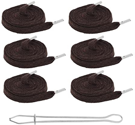 Mandala Crafts Chocolate Brown Drawstrings Replacement Draw Cord for Sweatpants Waist - 6 55 Inch Cotton Flat Drawstring Cord Hoodie String Replacement & Threader
