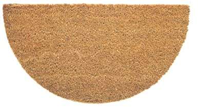 HERSIG - Felpudo Coco | Felpudo Original Media Luna Liso Natural - 30x55 cm