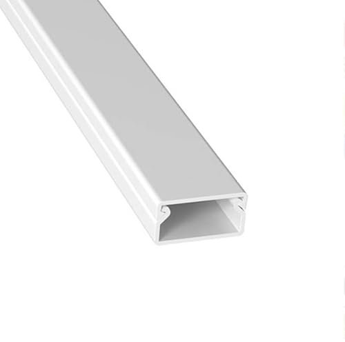 10 PEZZI CANALINA PASSACAVI CON BIADESIVO IN PVC DI COLORE BIANCO LUNGHEZZA 2 METRI VARIE DIMENSIONI (20X10MM)