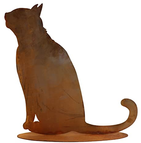 Rostikal Edelrost Katze 35 cm – Handgefertigte Gartendeko Geschenk für Katzenliebhaber, Wetterfest & Langlebige Gartenfiguren für draußen- Ideal für Garten & Balkon