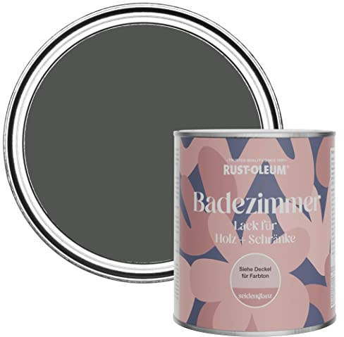 Rust-Oleum Dark Grey Moisture Resistant Bathroom Wood and Cabinet Paint in Satin Finish - Graphite 750ml