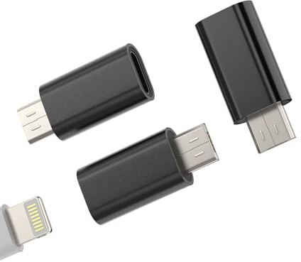 Adaptateur Lightning Femelle vers Micro USB Mâle Chargeur (3pack) Adaptateur Câble de Charge Android Power Synchronisation de Données Port Convertisseur Galaxy S7 Active S6 Edge pour iPhone 13 Pro 7 X