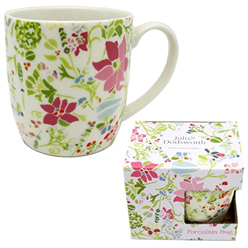 Puckator Tazza in Porcellana - Rosa Floreale - Julie Dodsworth