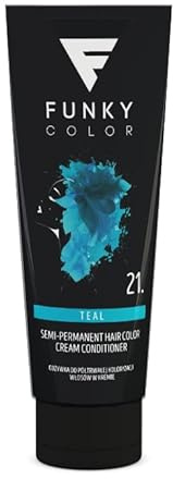 FUNKY COLOR TEAL 21, Semipermanent Haarfärbung, Semipermanent Hair color. (28 Farben)