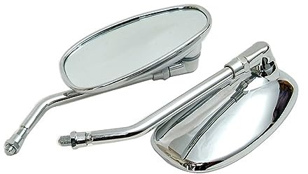 Pour Suzuki Intruder 700 750 800 Volusia 800 Moto Miroir Chrome Ovale Rétro Rétroviseurs 10mm Ajustable