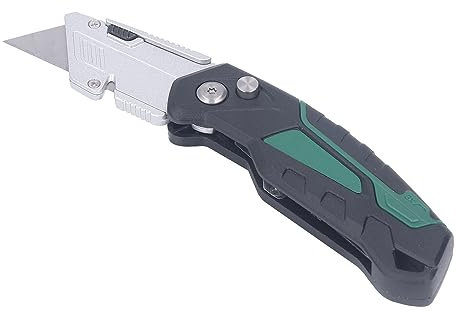 Couteau de Coupe de Boîte, Manche en Plastique, Couteau à Papier Peint pour Tapis, Couteau en Acier pour Rasoir, Couteau à Découper Pliant, Couteau Pliant, Couteaux Utilitaires