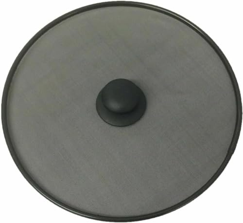 PEBBLE HUG 25cm Splatter Screen, Frying Pan Oil Splatter Guard Cover, Protective Lid Mesh with Knob, Guard Skillet Lid Hot Oil Shield for Home Kitchen