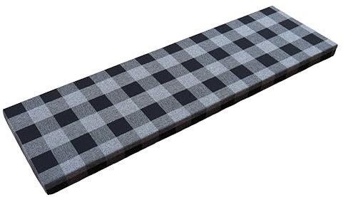 Ginsimar Cojines de espuma personalizados para banco de entrada de ventana de bahía, banco de entrada, cojines de interior (negro y gris, tamaño personalizado)