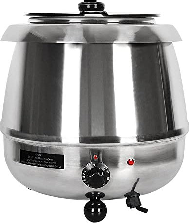ANSNOW Olla de Sopa de Barril de Avena con Aislamiento de 10 Litros, Función de Aislamiento Térmico, Olla de Cocción Lenta, Olla de Vapor, Olla de Acero Inoxidable, Utilizada en la Cafetería/Plata