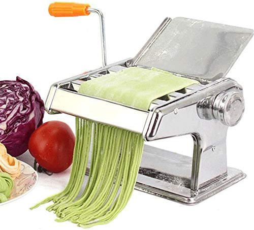 sjdoPulse Professional Pasta Maker Machine 304 Stainless Steel Pasta Maker Machine 3 Rollers Manual Multifunctional Fresh Cutter (Color : Silver, Size : 21.2x15