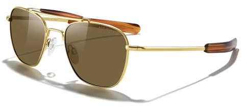 MERRY'S Classic Square Aviator II Military Polarized Sunglasses for Men or Women S8637