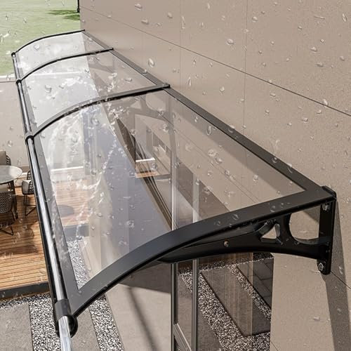 Moderne Aluminium Marquise de Exterieur fenêtre,Extérieur Porte d'entree auvent,Polycarbonate Marquise avec évier de Guidage Protection Contre la Pluie et la Neige,Silencieux,Protection UV.