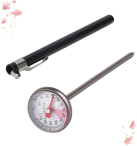 GARVALON Tragbares Flaschenthermometer Wasser Temperaturmesser Zeigerthermometer Kompakt Langlebig Schwarz Für Milchpulver Und Flüssigkeiten Zu Hause