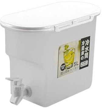 Cold Brew Pitcher, 3,5 l Limonadenkrug mit Zapfhahn, Glas-Getränkespender mit Zapfhahn, Limonadenspender für Zuhause, Küche, Partys, Hochzeiten (weiß)