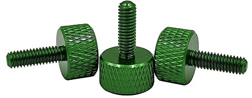 NOURIS Rändelschrauben, M3-Rändelschrauben aus Aluminiumlegierung, anodische Oxidation, 20 Stück (blau, M3 x 10 mm) (Farbe: Blau, Größe: M3 x 6 mm)(Color:Green)